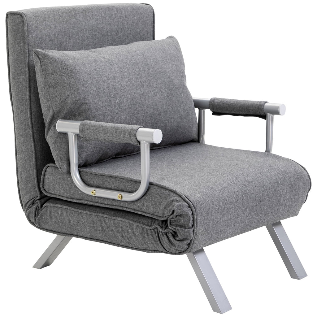 Light Grey Folding Sofa Bed Sleeper Chair P29453