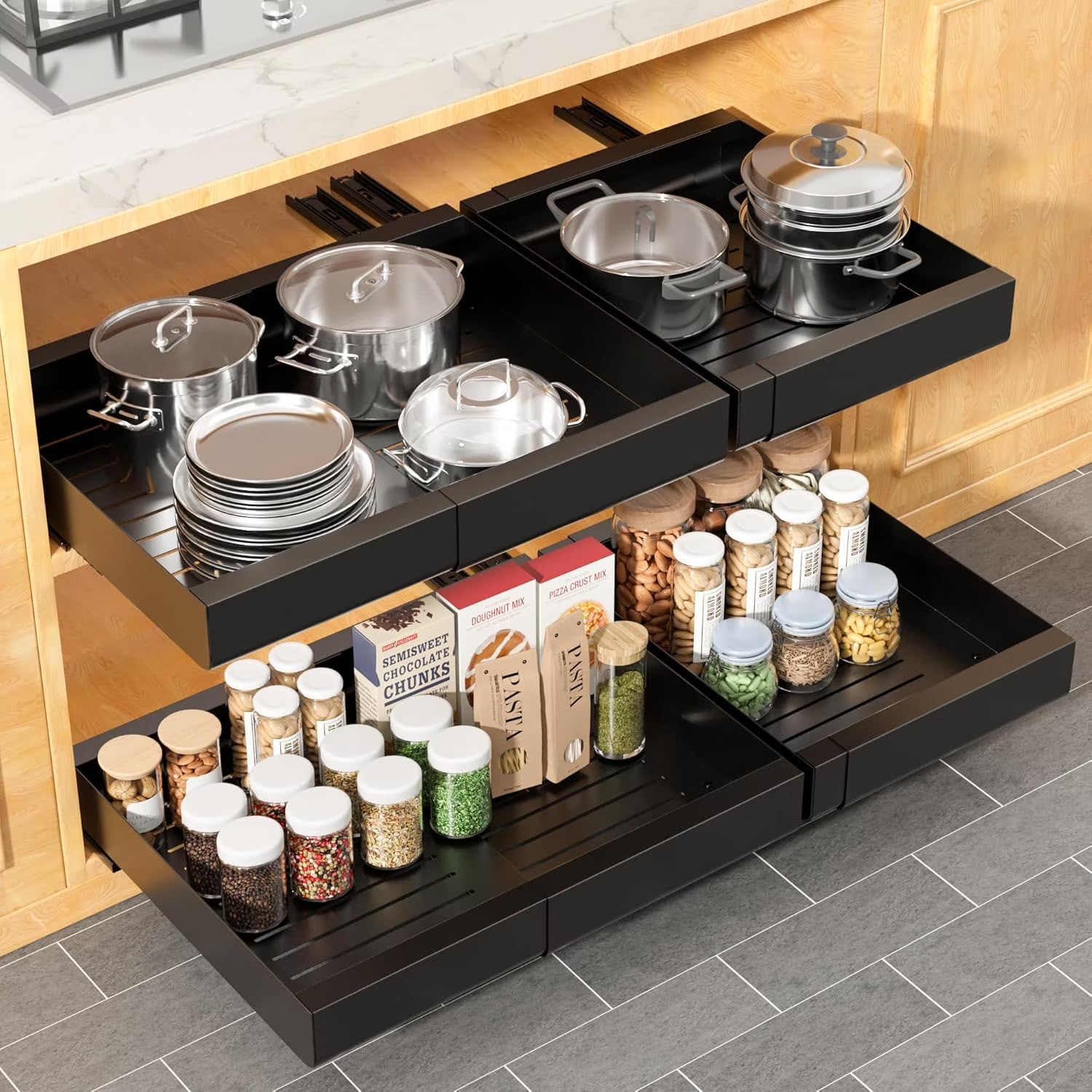 Width Expandable Heavy Duty Slide Out Drawers D783869
