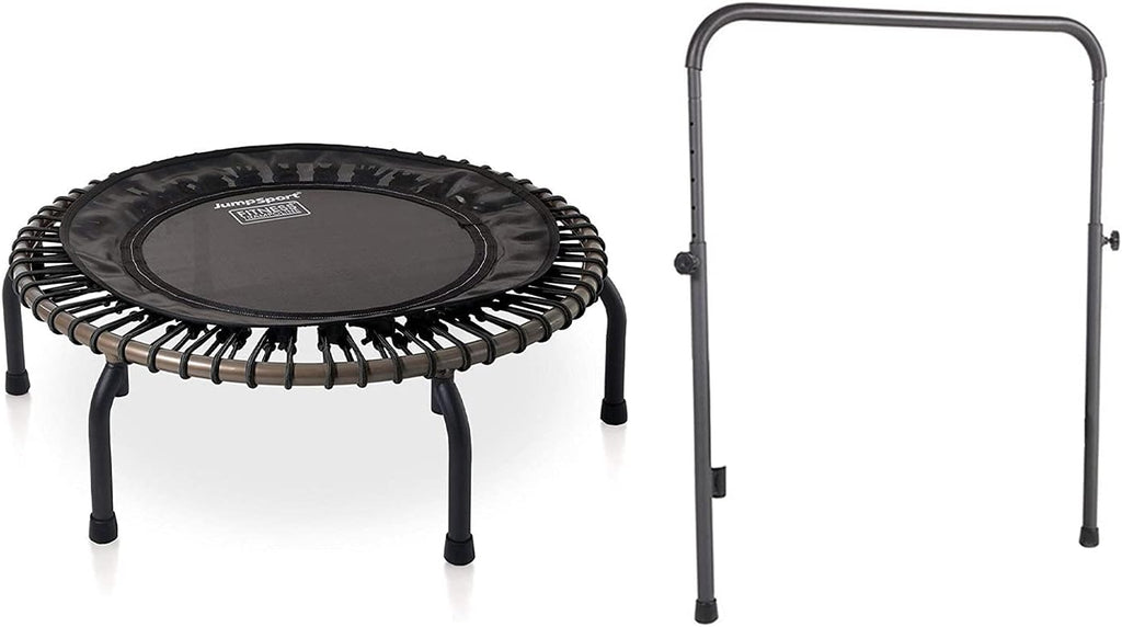 Black 39-Inch Fitness Rebounder Trampoline with Steel Handle Bar Z288