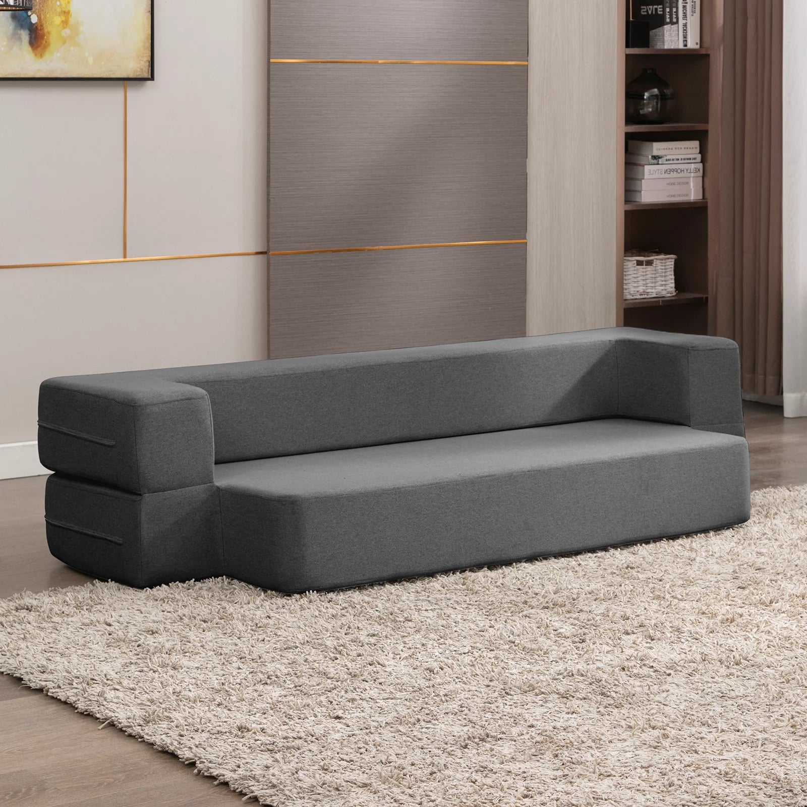 Dark Gray Folding Queen Size Sleeper Sofa Bed G848842