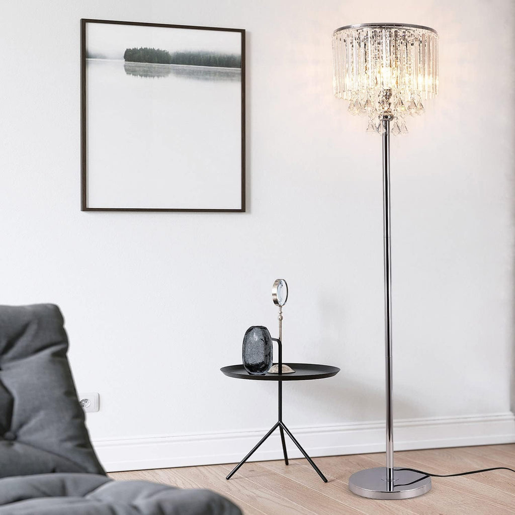 Chrome Crystal 3-Lights Floor Lamp U790326