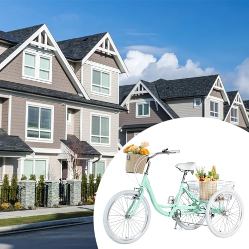 7 Speed 20/24/26 inch Three-Wheeled Bicycle with Basket J959