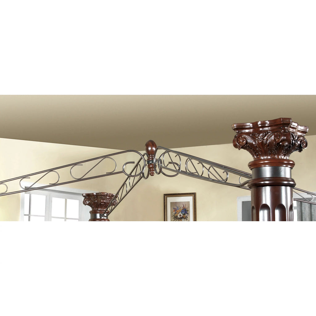 Brown Cherry Queen Canopy Bed P252