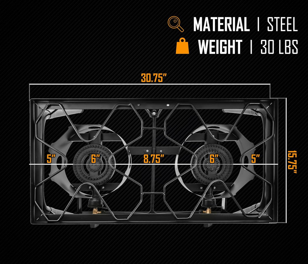 Double Propane Burner Camping Stove F6486
