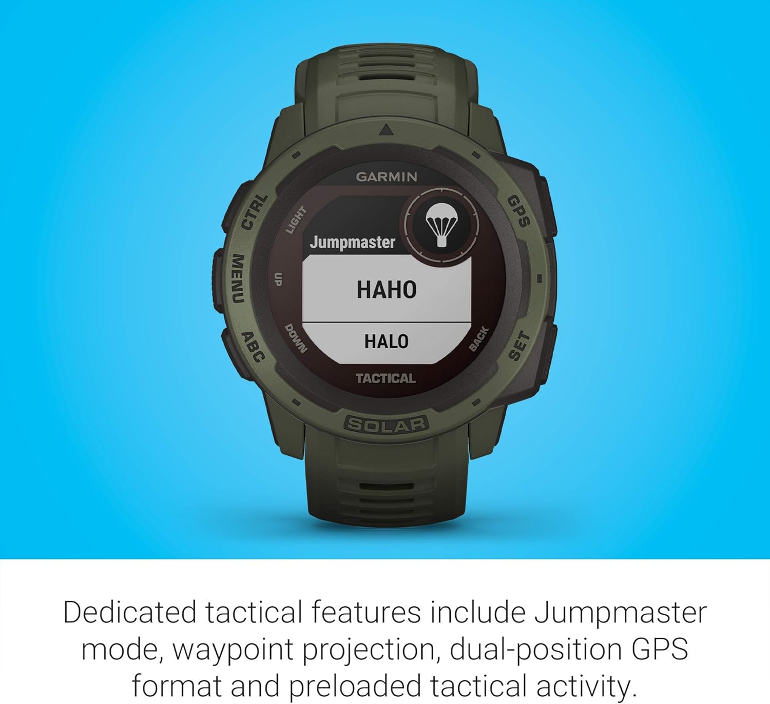 Moss Green Solar-Powered Rugged Outdoor Smartwatch M6902