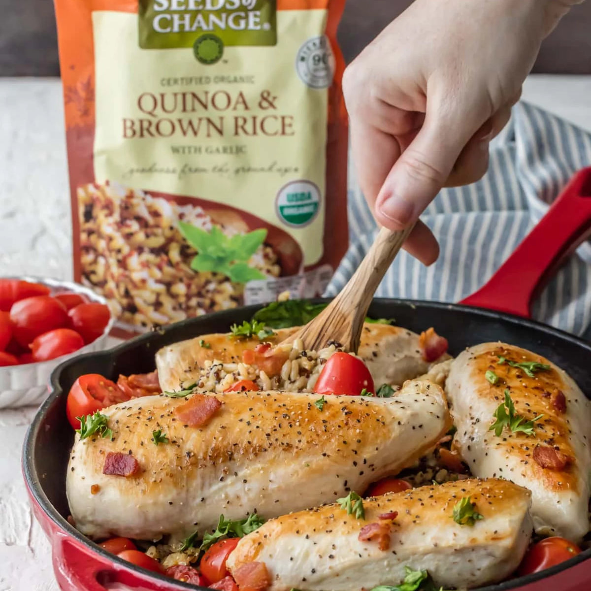 Organic Quinoa & Brown Rice with Garlic Mix, 8.5oz x 6 Packs A67659