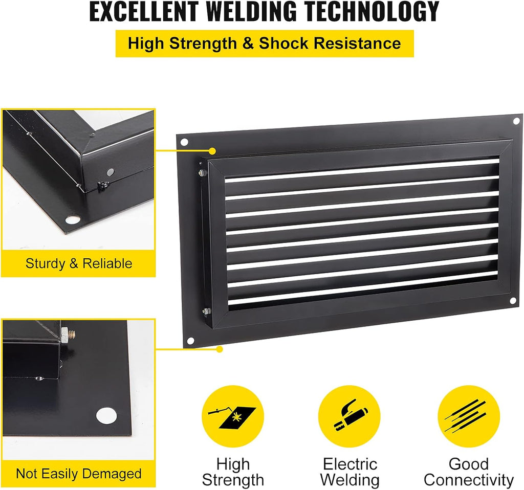 Black 8" x 16" Wall Mounted Flood Vent J67194