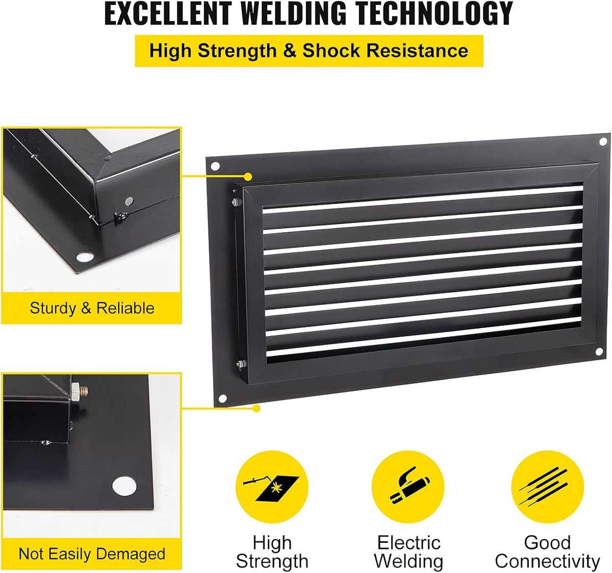 Black 8" x 16" Wall Mounted Flood Vent J67194