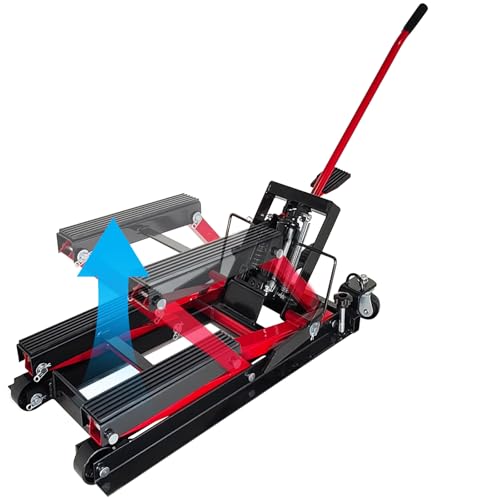 1500 LBS Capacity Steel Motorcycle Lift Jack with Wheels E943580