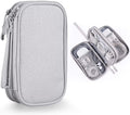 Compact Light Grey Travel Electronics Organizer Bag Y9743