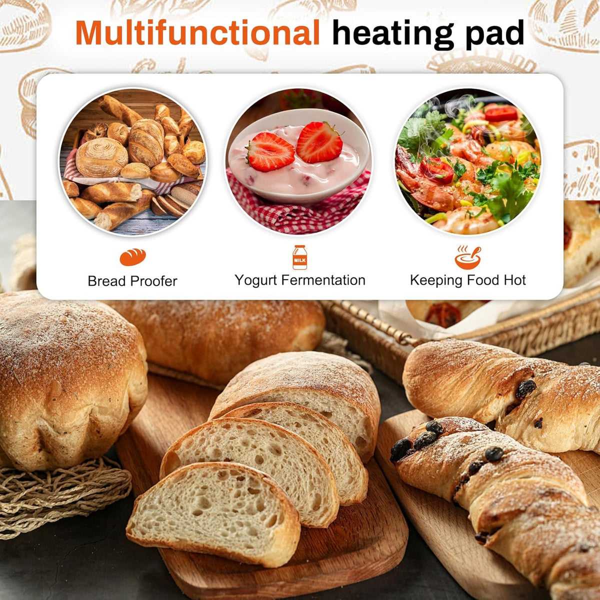 59°F - 140°F Adjustable Dough Proofing Heating Mat M723147