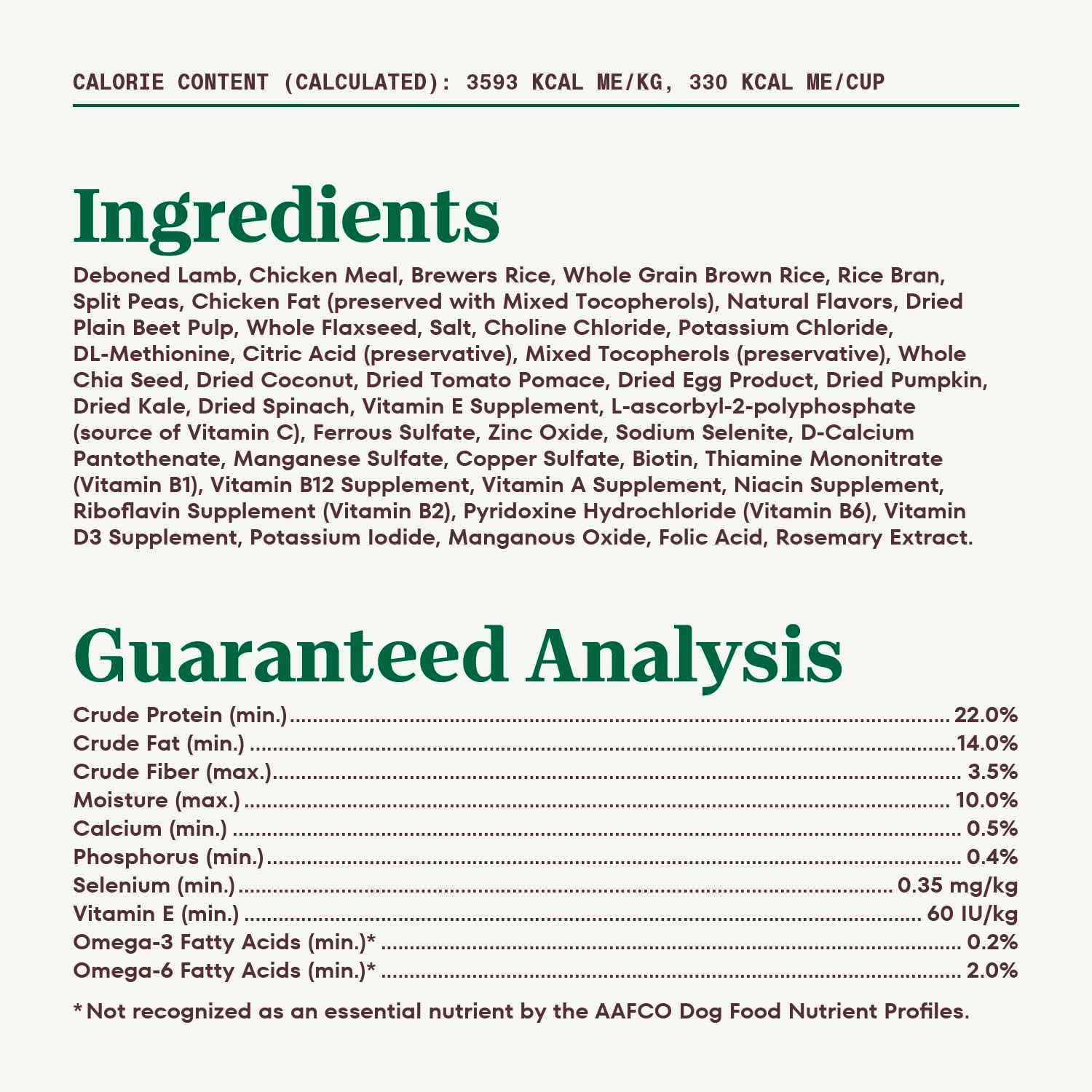 12 lbs Lamb and Brown Rice Dry Dog Food T74296