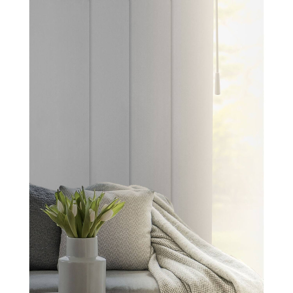 Blackout Adjustable Sliding Panel Track Blind, Up to 86 inchw x 96 inchh, Ivory X163
