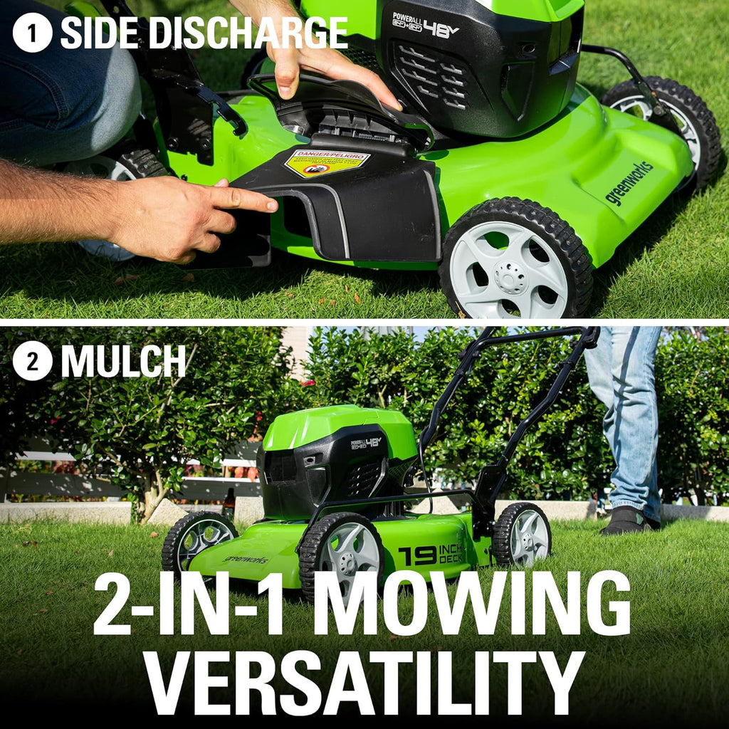 2 x 24V (48V) 19" Brushless Cordless Lawn Mower with 4.0Ah Batteries and Dual Port Charger T513349