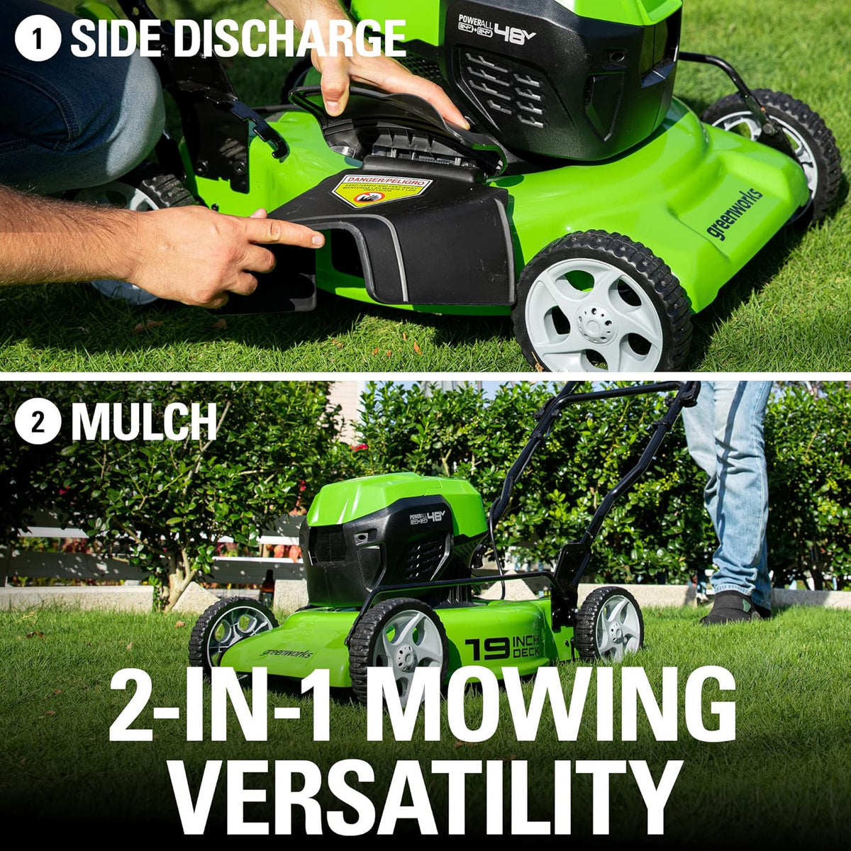 2 x 24V (48V) 19" Brushless Cordless Lawn Mower with 4.0Ah Batteries and Dual Port Charger T513349