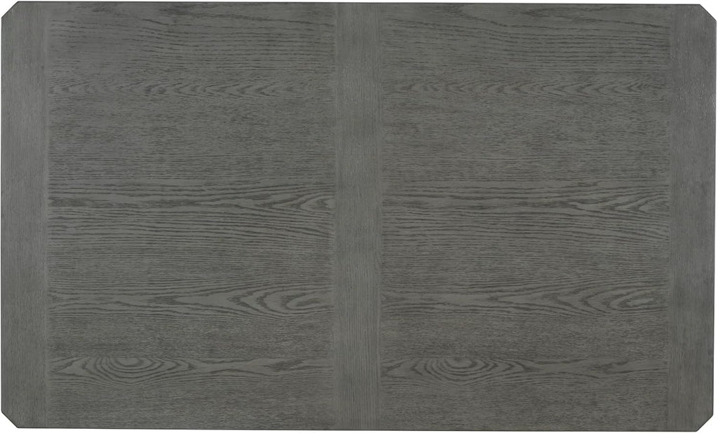 6-Piece Dining Table Set with 4 Upholstered Chairs and 1 Bench, Solid Wood, Dark Gray R132579