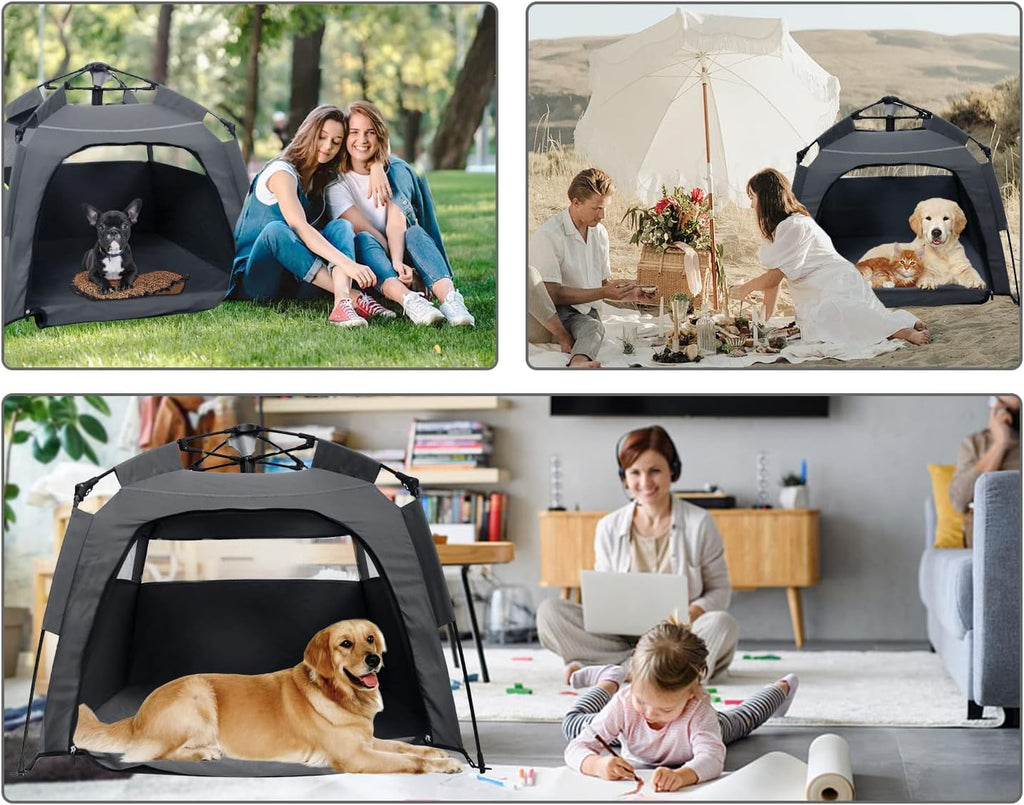 40" X 40" X 28" Foldable Mesh Dog Tent with Shoulder Bag X8543