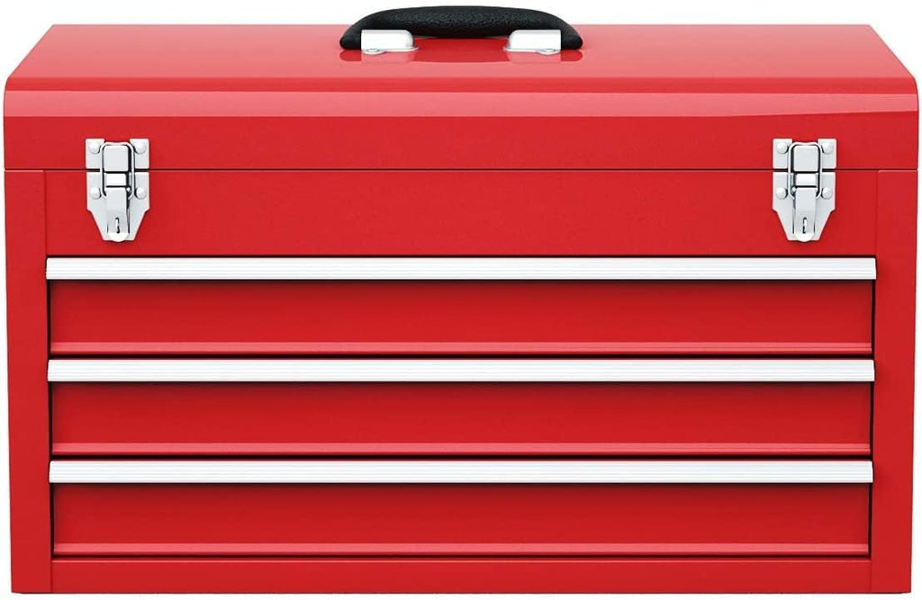 Red 20.5'' Steel Tool Box with 3 Drawers F568