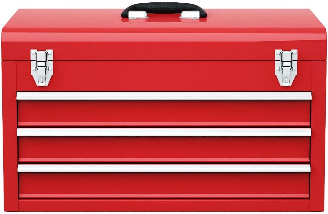 Red 20.5'' Steel Tool Box with 3 Drawers F568