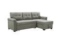 Light Gray Fabric Reversible Sectional Sleeper Sofa Chaise with Storage P997006