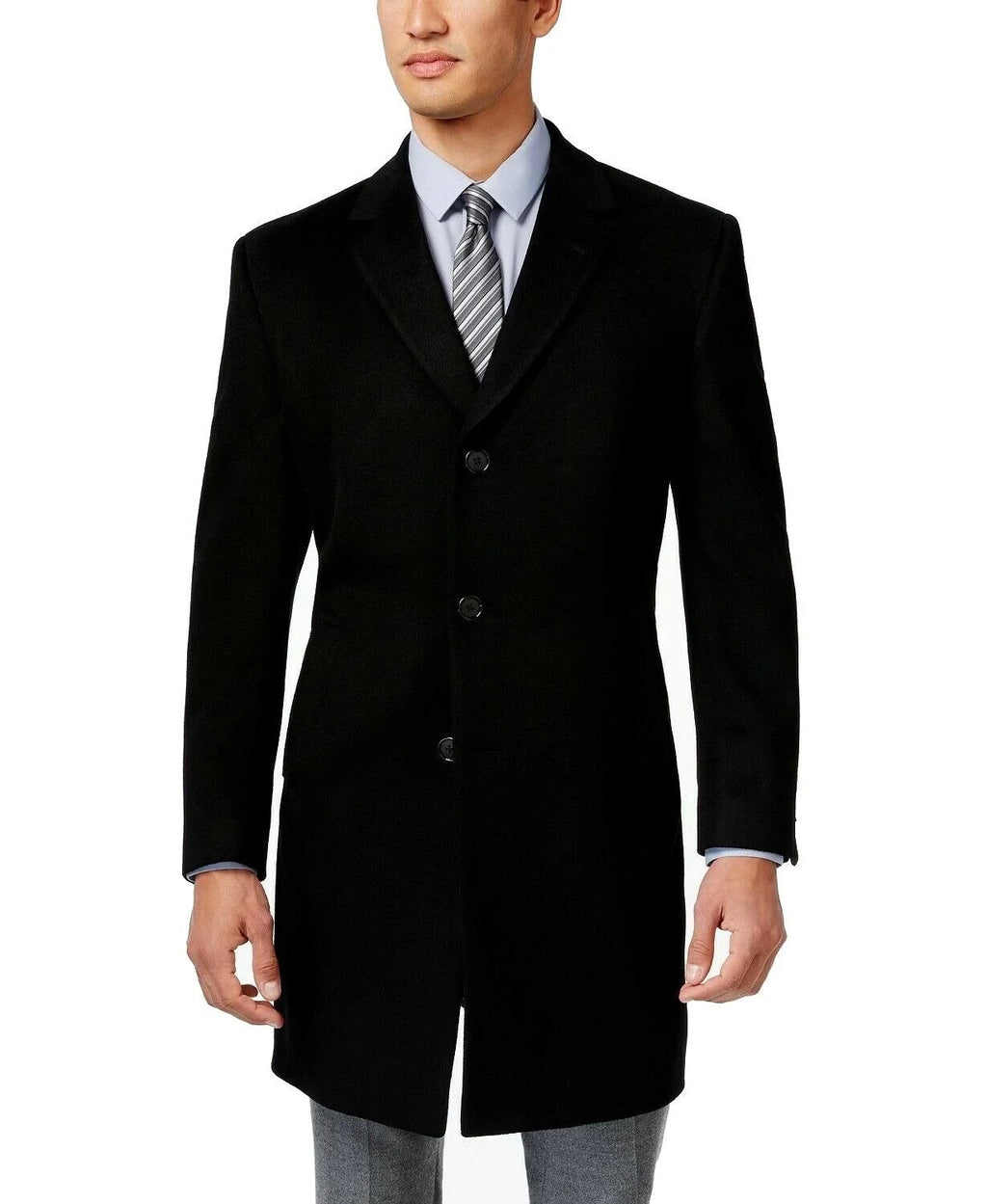 Black Wool-Blend Over Coat I282