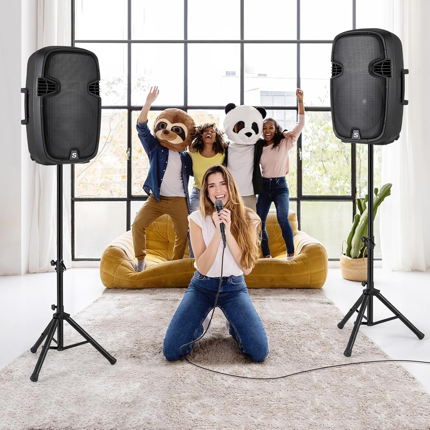 3000W 2-Way Active + Passive PA Speaker System with Bluetooth N55214