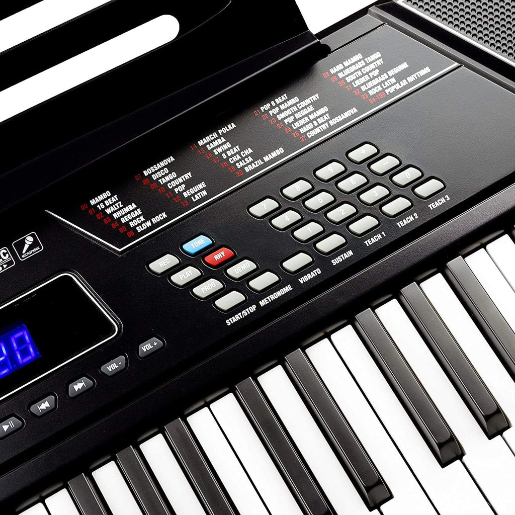 61 Key Keyboard Piano Stand with Pitch Bend Kit, Piano Bench, Headphones, Keynote Stickers X167369