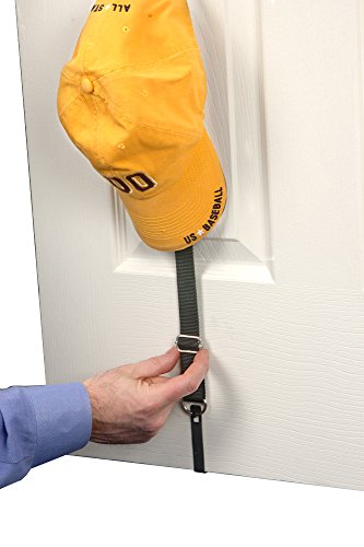 Black Over-The-Door Hat Rack Holds 18 Caps M421