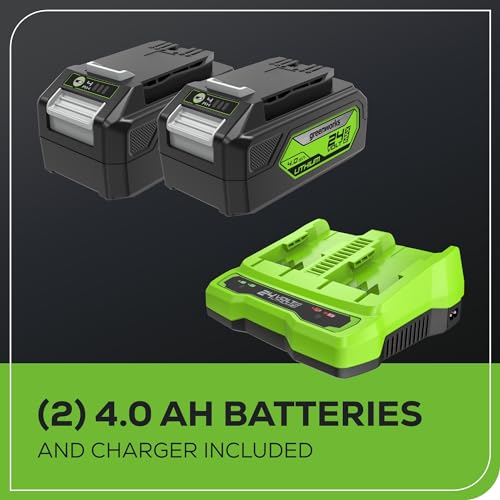 48V 17" Brushless Cordless Push Lawn Mower with 4.0Ah Batteries and Dual Port Rapid Charger D79665