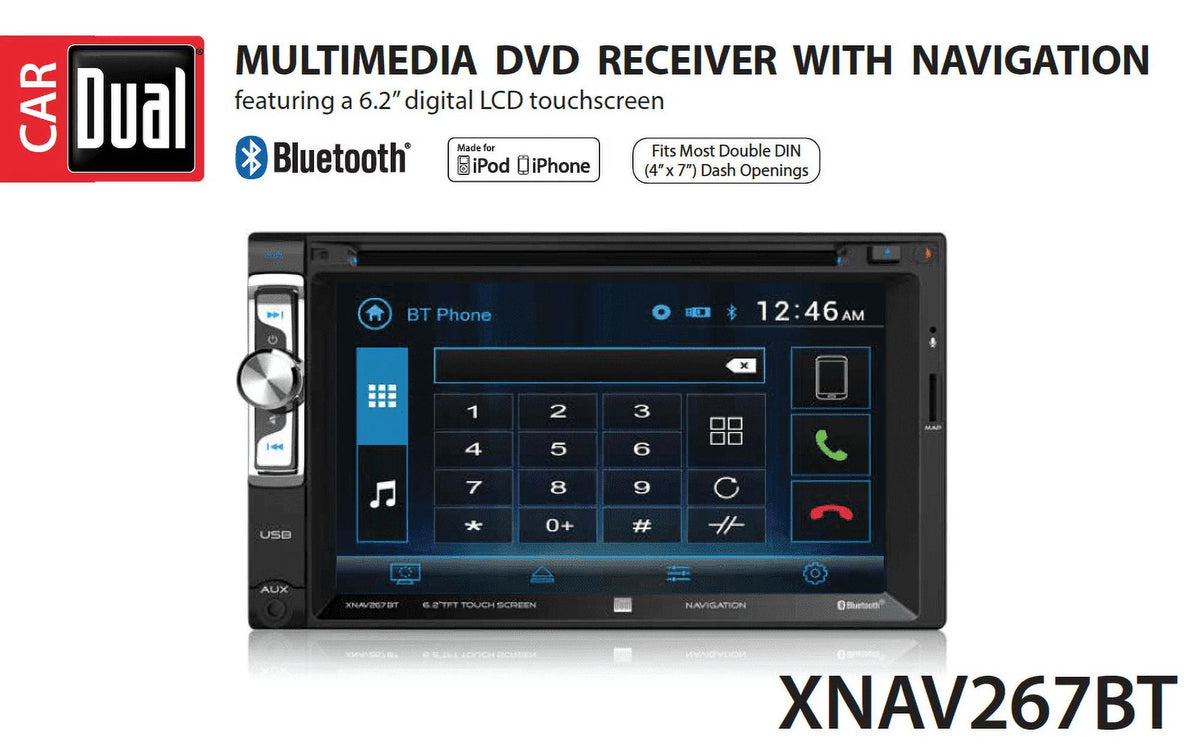 6.2 inch Double Din Car Stereo with Built-in Navigation X377