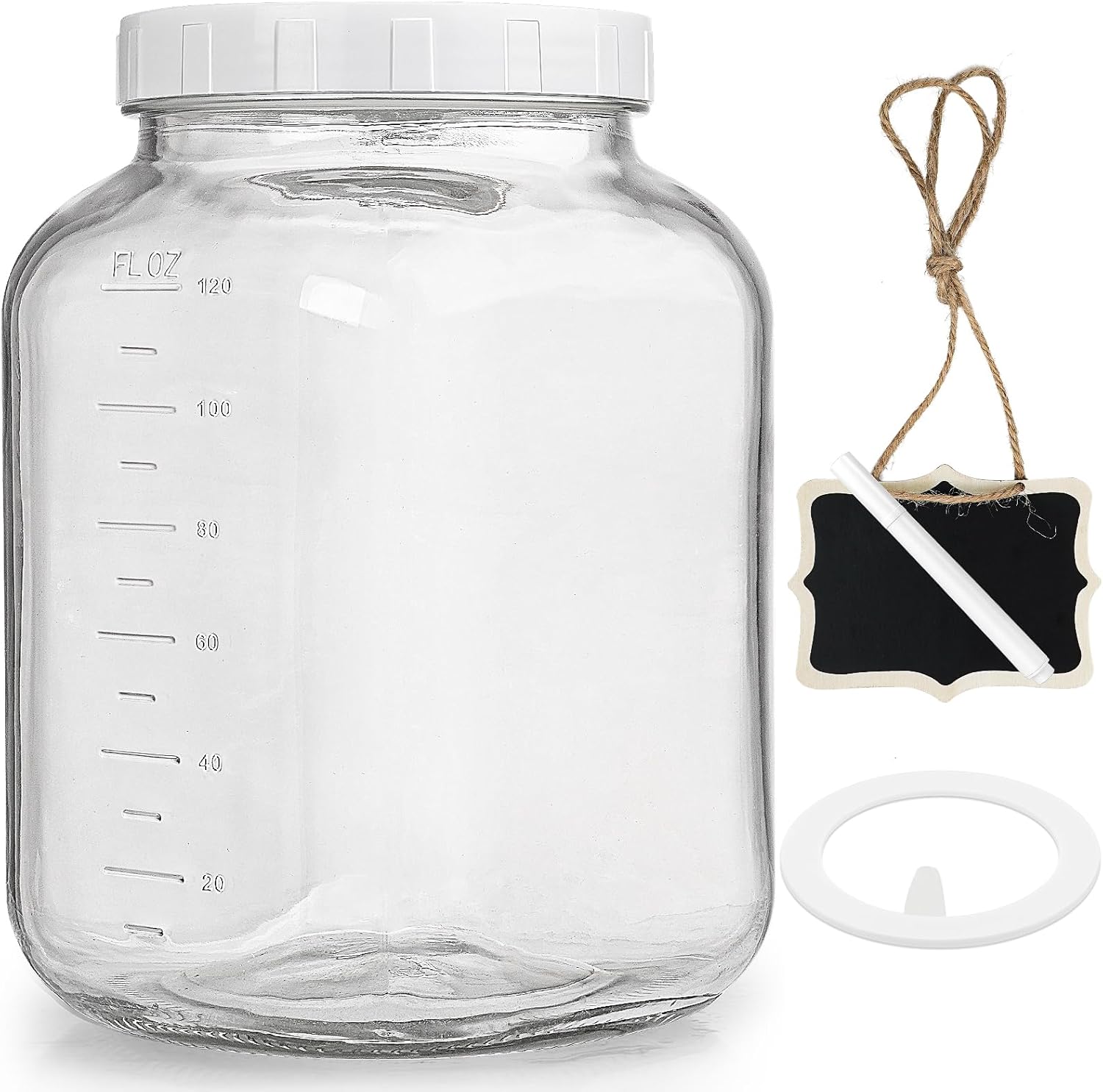 Wide Mouth 1 Gallon Clear Glass Mason Jar with Lid O882