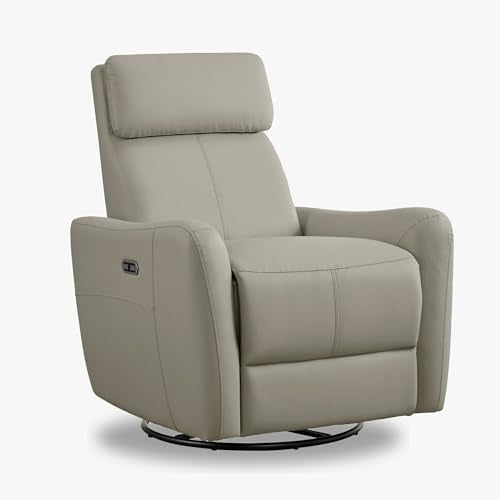 Terracotta Brown Power Leather Swivel Rocker Recliner Sofa K544988