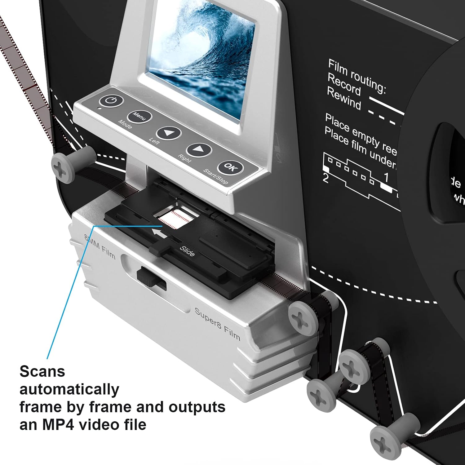 8mm Super 8 Film Scanner Converter with 2.4 LCD E61461