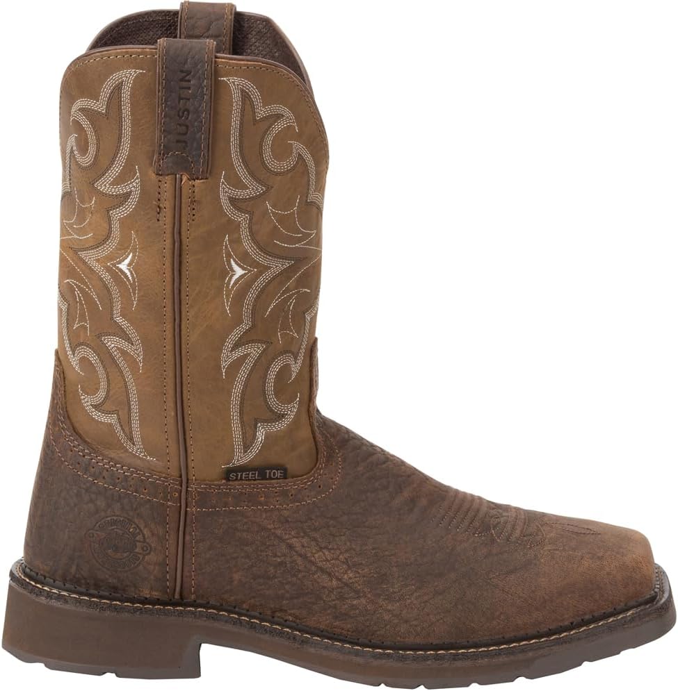 Brown Steel Toe Work Boots D906