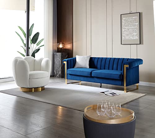Blue Velvet 3 Seat Couch Sofa O151953
