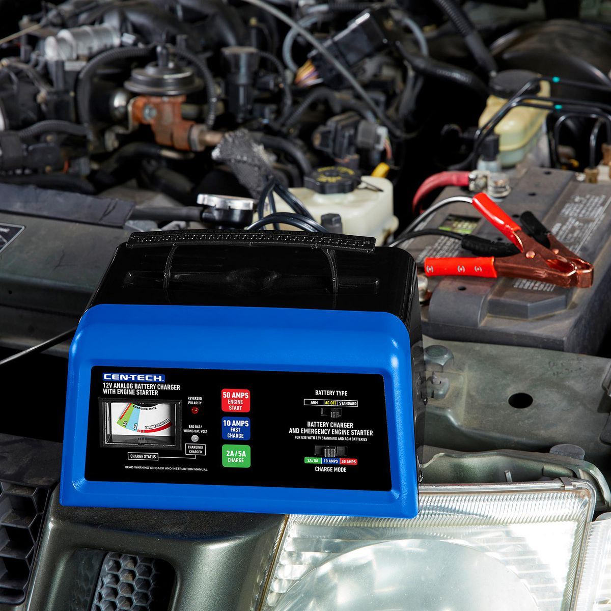 2/10/50 Amp 12V Analog Charger with Engine Start F128854