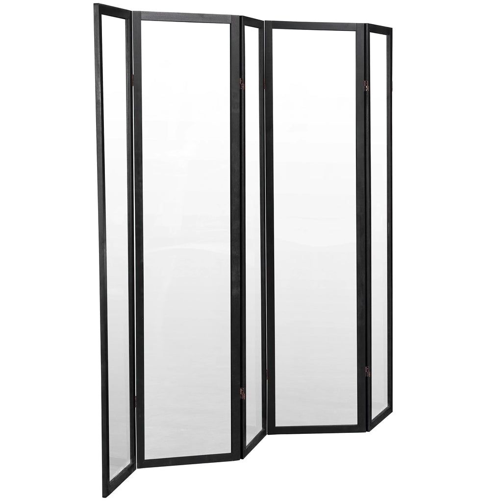 6 ft. Tall Black 5 Panel Screen W447