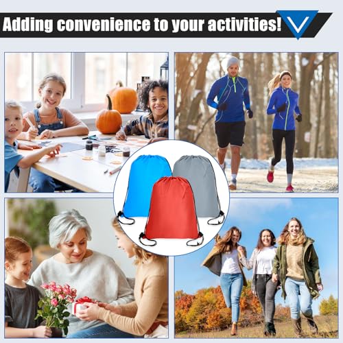 50 Pcs 10 Colors Nylon Drawstring Backpack C340120