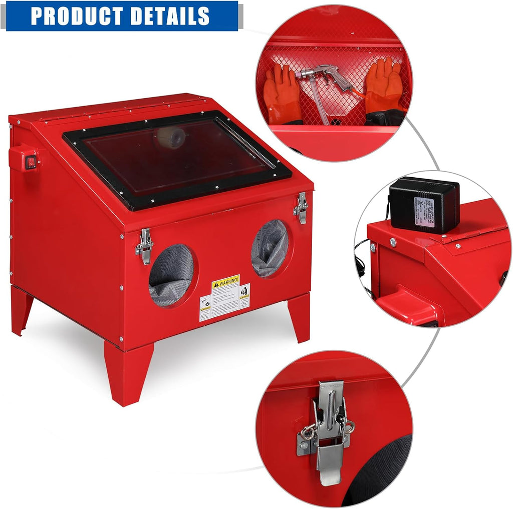40 Gallon Portable Bench Top Sand Blasting Cabinet with Spray Gun F5797