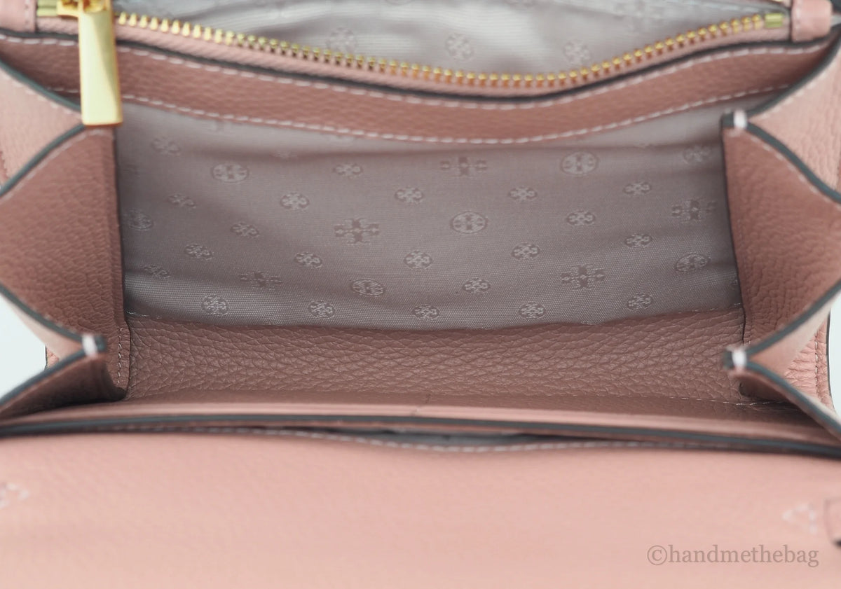 Pink Pebbled Leather Chain Crossbody Bag E523183
