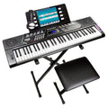 61 Key Keyboard Piano Stand with Pitch Bend Kit, Piano Bench, Headphones, Keynote Stickers X167369