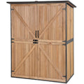 Outdoor Storage Shed with Metal Frame and Adjustable Shelfs (Brown) Z856