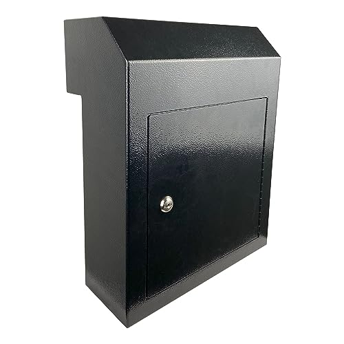 Black Galvanized Steel Locking Mailbox Door Drop Box Z17414