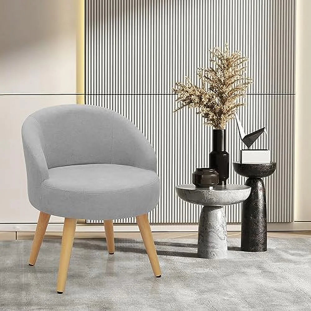 Grey Velvet Accent Chair with Wood Legs K895346