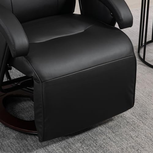 Gray Leather Swivel Recliner Chair with Adjustable Footrest I6489