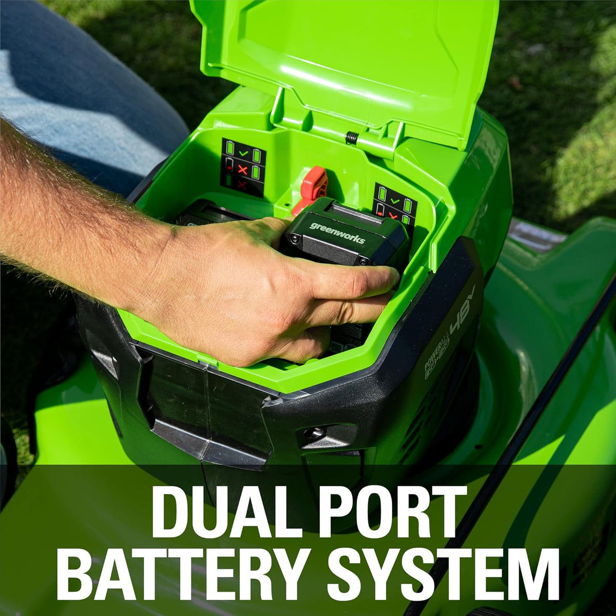 2 x 24V (48V) 19" Brushless Cordless Lawn Mower with 4.0Ah Batteries and Dual Port Charger T513349