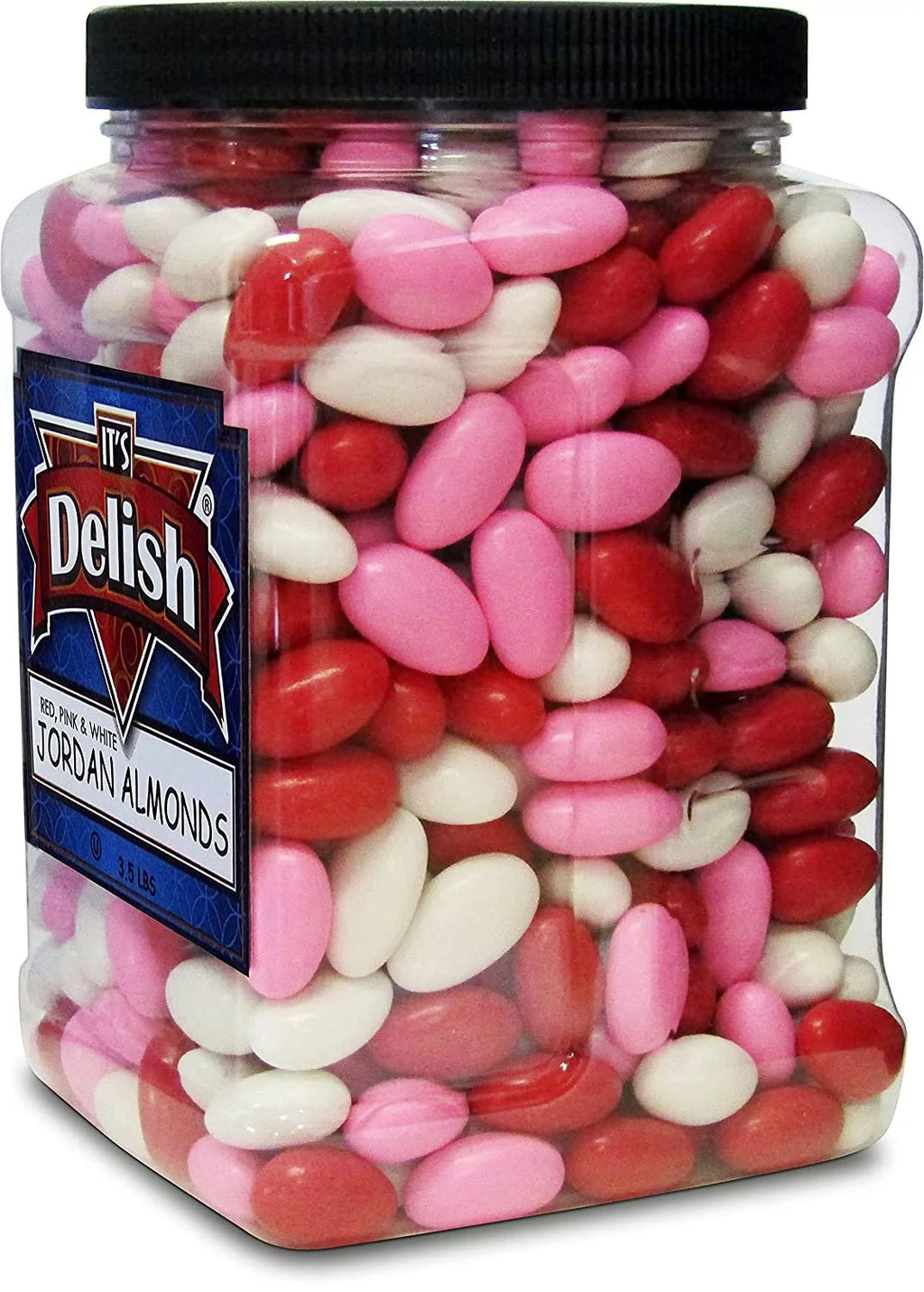 Red Pink & White Jordan Almonds Mix, 3.5 LBS Jumbo Container Q5567
