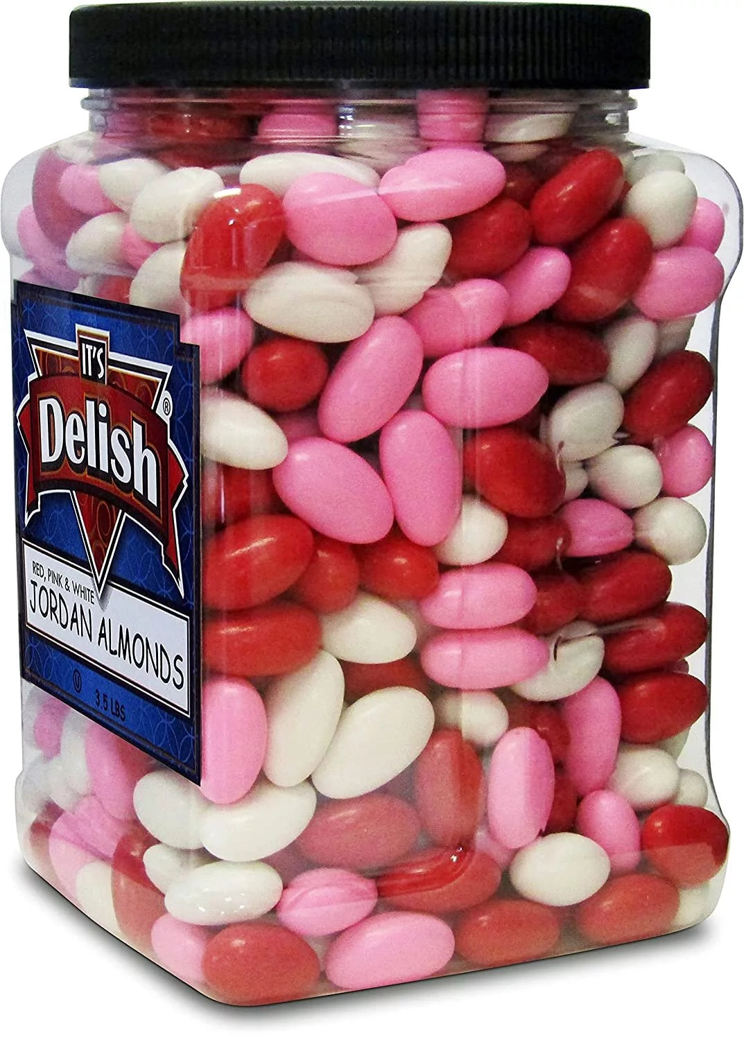 Red Pink & White Jordan Almonds Mix, 3.5 LBS Jumbo Container Q5567