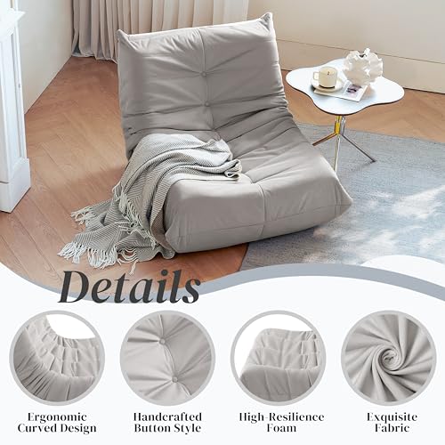 3-Seater Beige Suede Microfiber Bean Bag Chair U688618