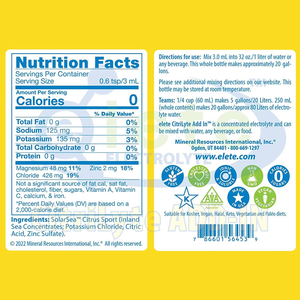 32 oz Electrolyte Hydration Drops with Sodium, Magnesium, Potassium F748062